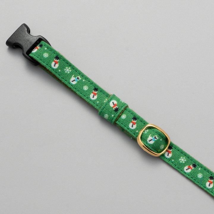 グラフィック猫首輪 雪だるま グリーン【限定モデル】