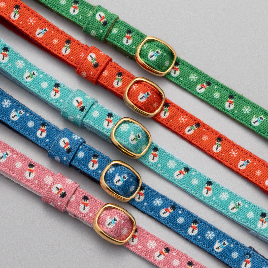 グラフィック猫首輪 雪だるま グリーン【限定モデル】