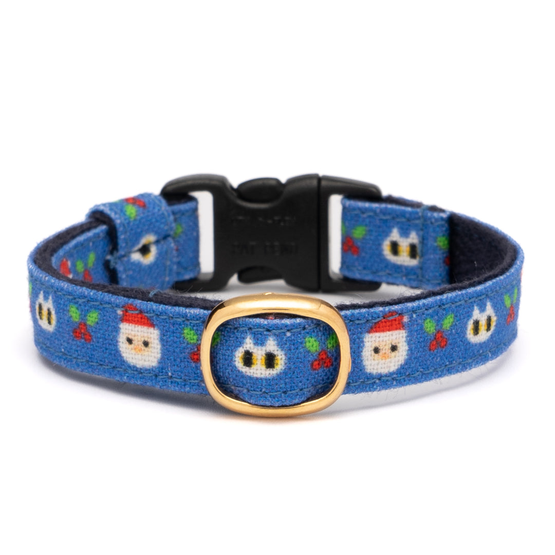グラフィック猫首輪 サンタとねこ ブルー【限定モデル】