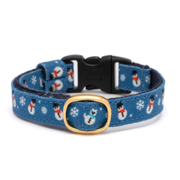 グラフィック猫首輪 雪だるま ブルー【限定モデル】