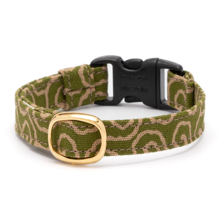 猫首輪 唐草うずまき 緑