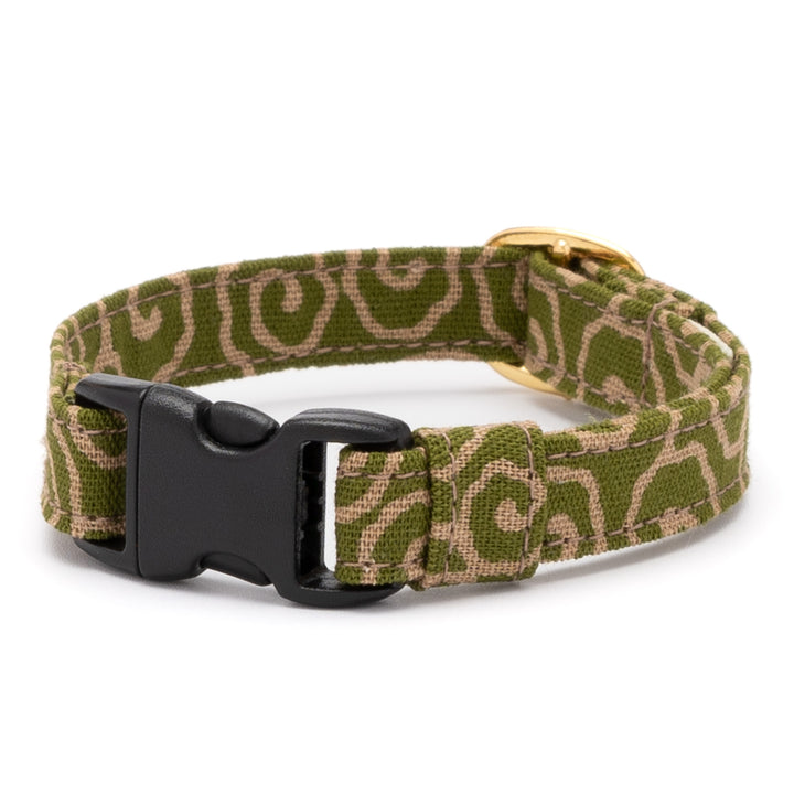 猫首輪 唐草うずまき 緑