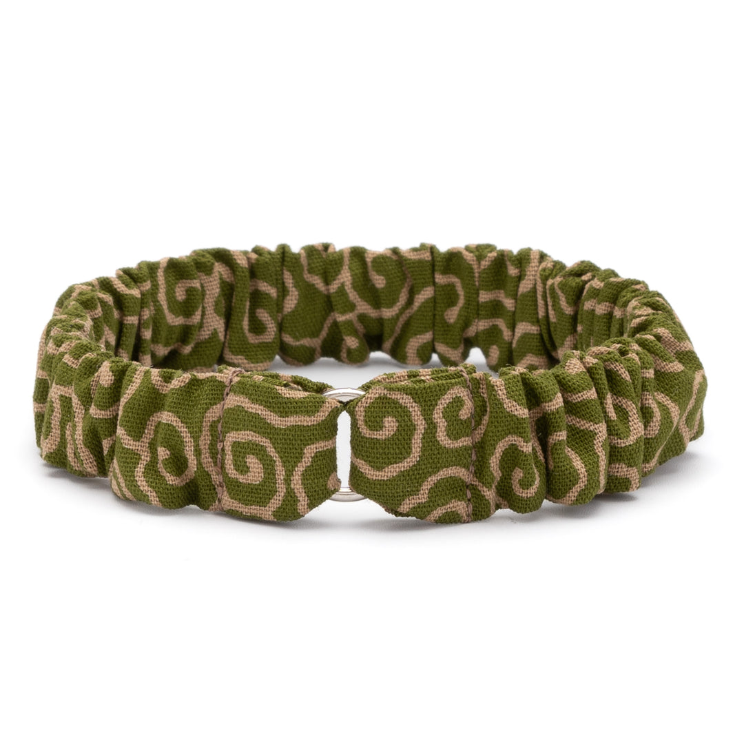 シュシュ猫首輪 唐草うずまき 緑