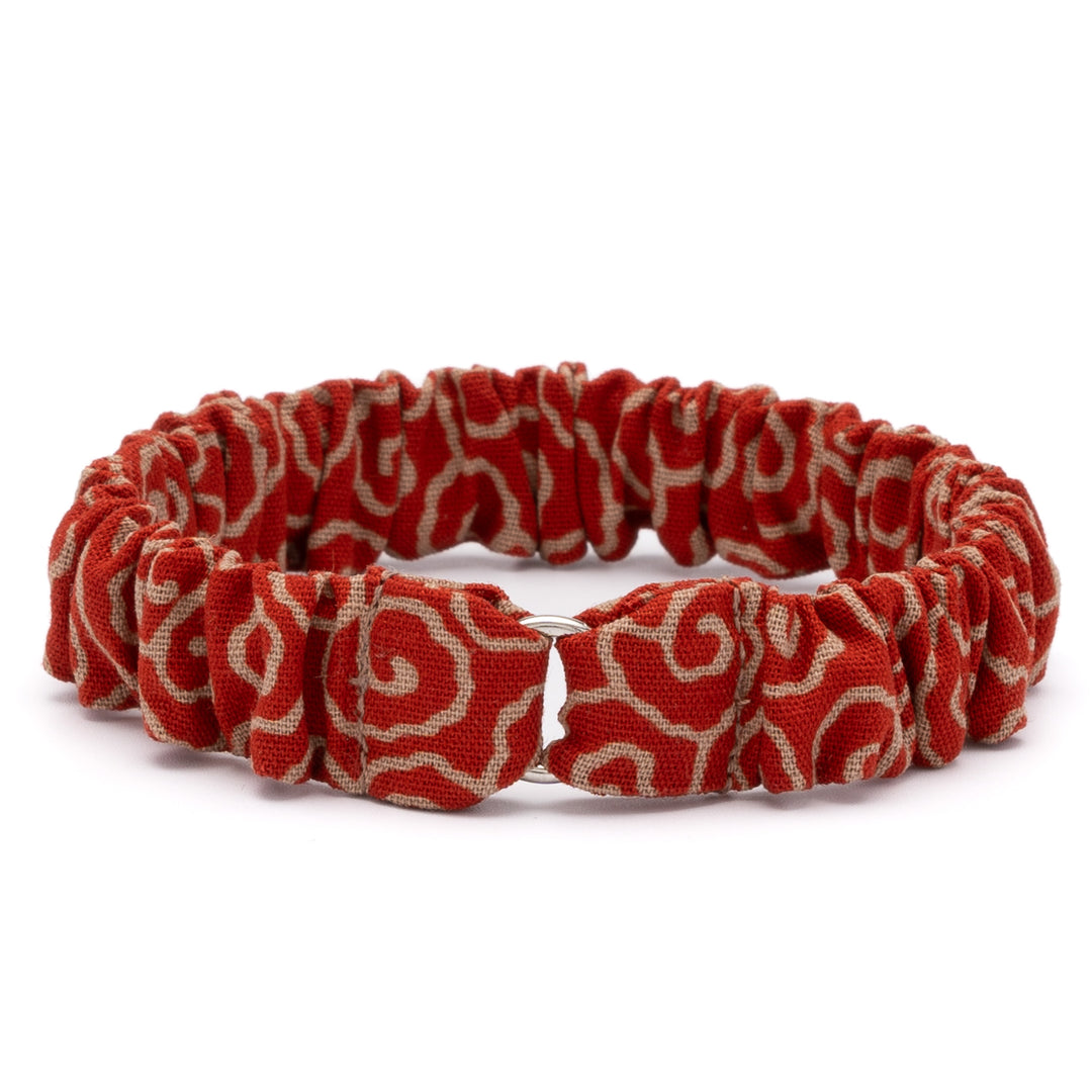 シュシュ猫首輪 唐草うずまき 赤