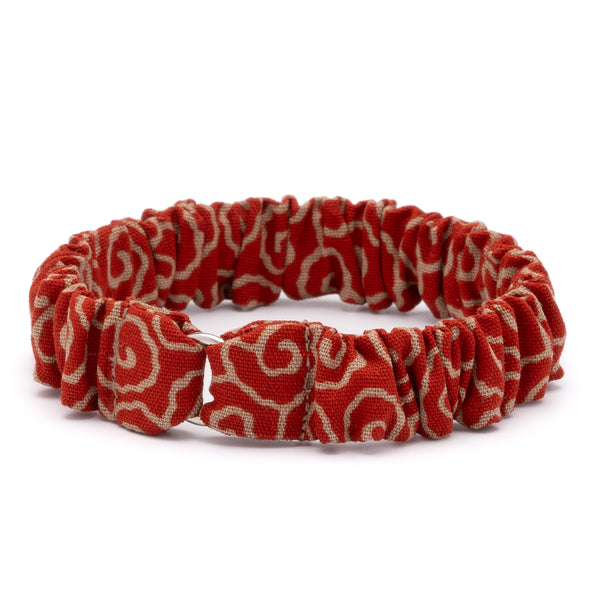 シュシュ猫首輪 唐草うずまき 赤 シュシュ猫首輪 唐草うずまき 赤