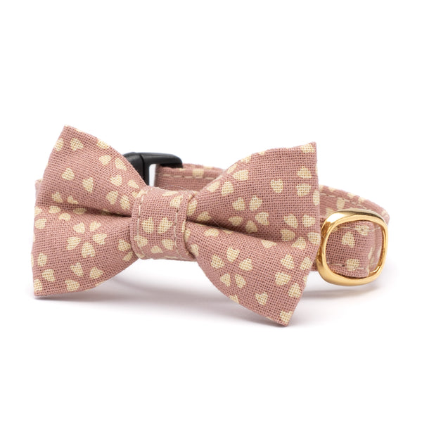 リボン付き猫首輪 小櫻小紋 さくら色 リボン付き猫首輪 小櫻小紋 さくら色