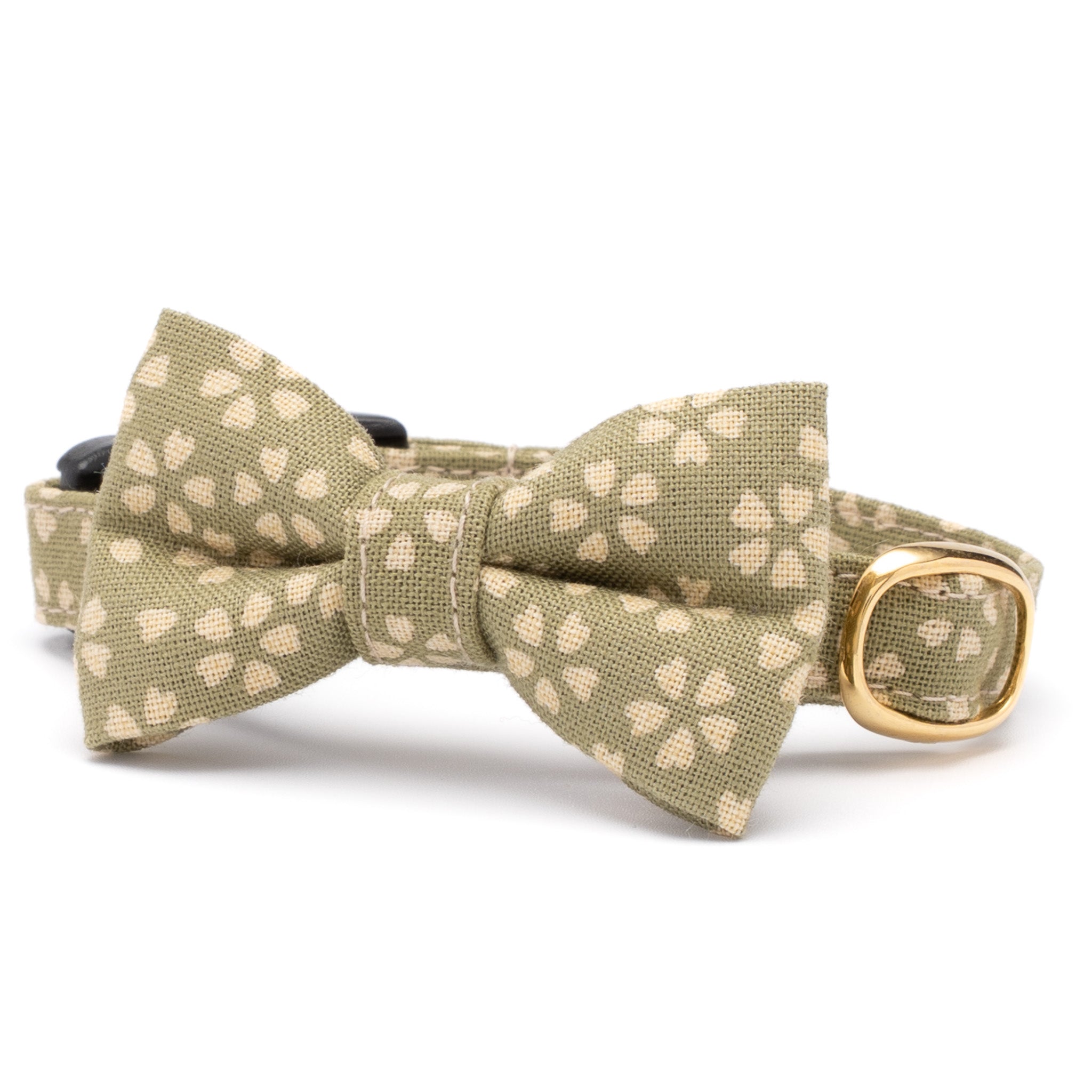 リボン付き猫首輪 小櫻小紋 萌黄色｜ぽぽねこ公式オンラインショップ