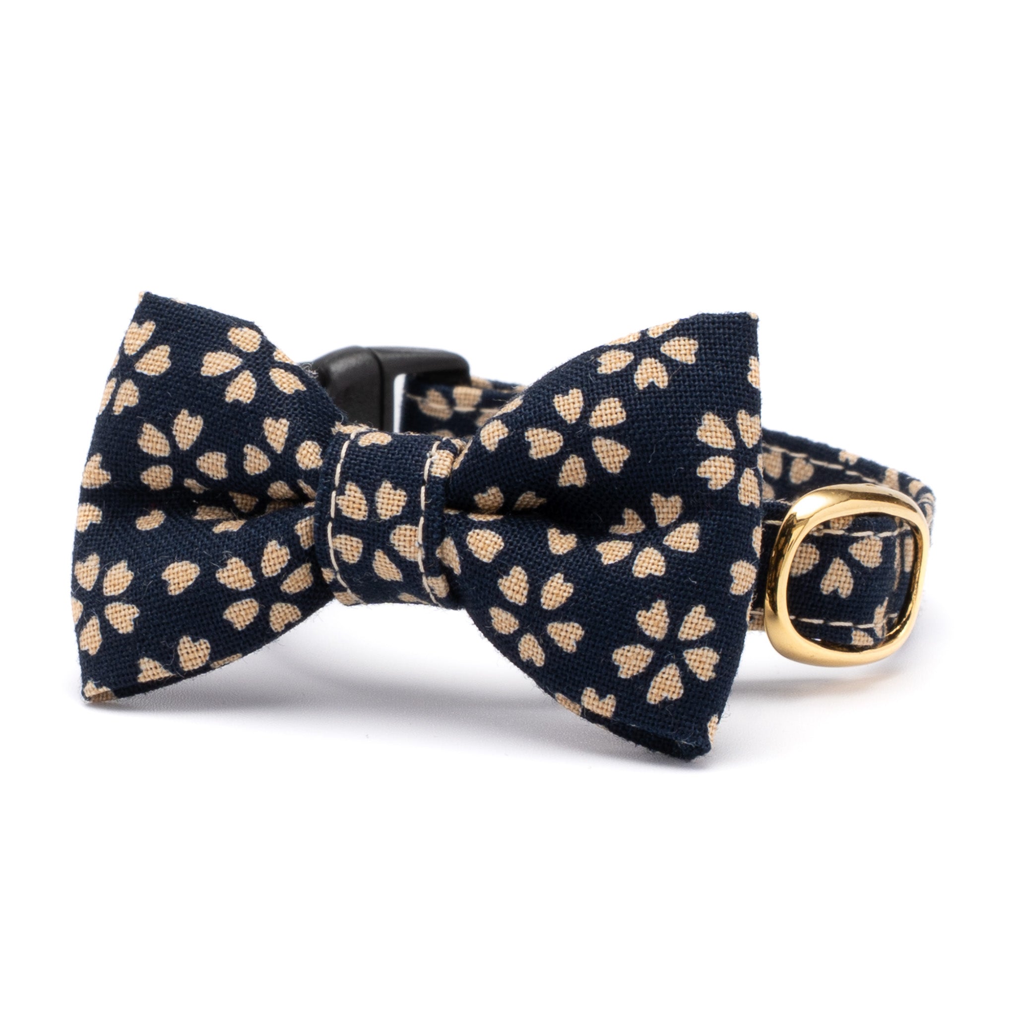 リボン付き猫首輪 小櫻小紋 藍色｜ぽぽねこ公式オンラインショップ