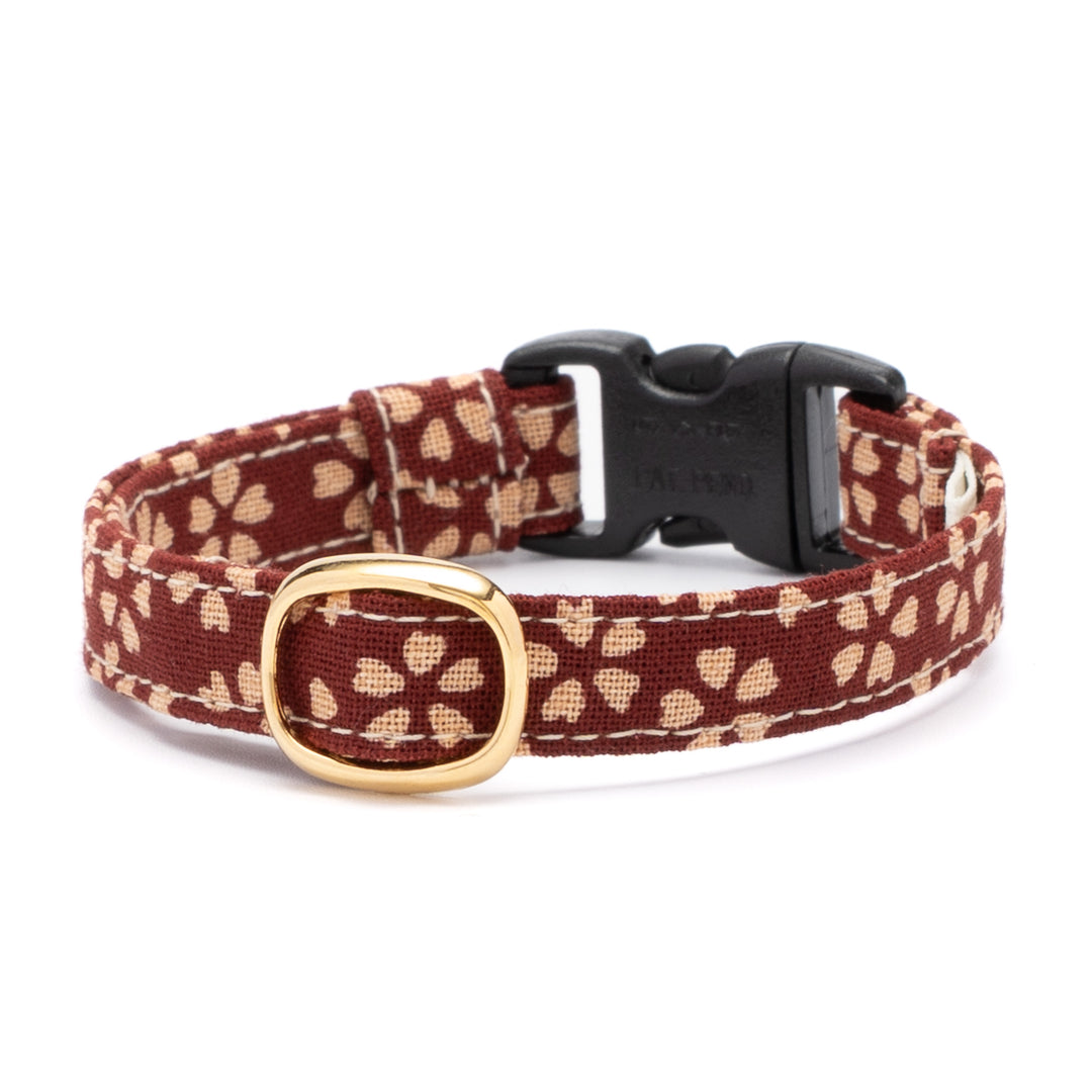 猫首輪 小櫻小紋 エンジ