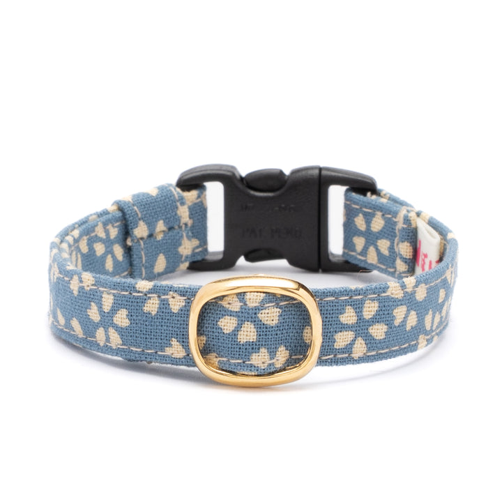 猫首輪 小櫻小紋 瑠璃色