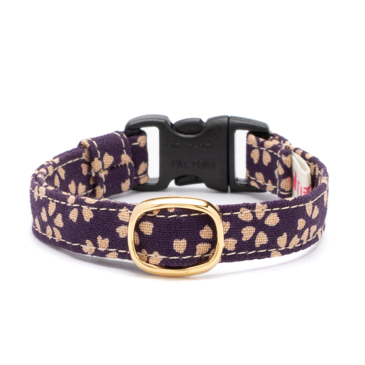 猫首輪 小櫻小紋 紫色
