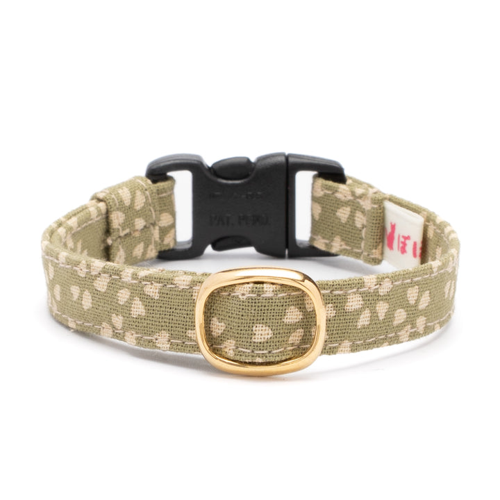 猫首輪 小櫻小紋 萌黄色