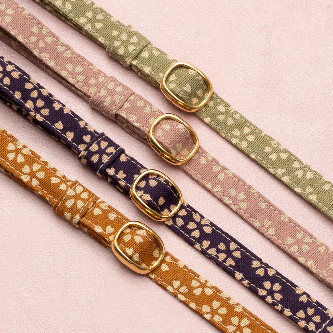 猫首輪 小櫻小紋 さくら色