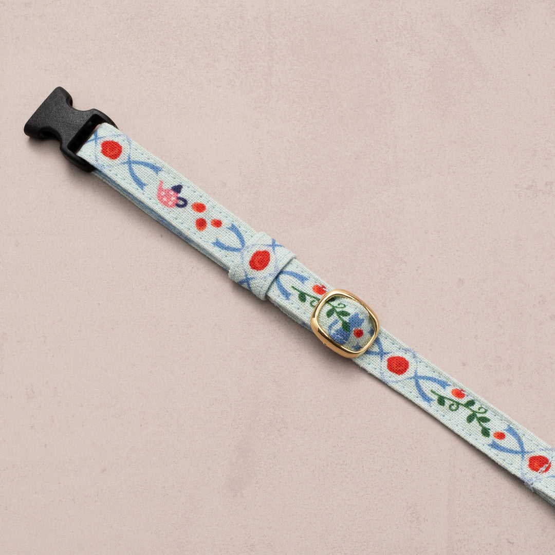 グラフィック猫首輪 欧風花柄 バラ【限定モデル】