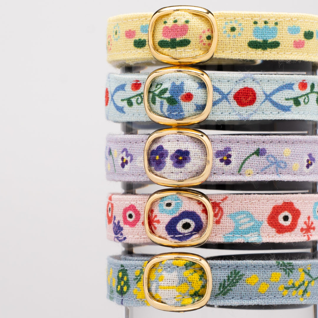 グラフィック猫首輪 欧風花柄 バラ【限定モデル】