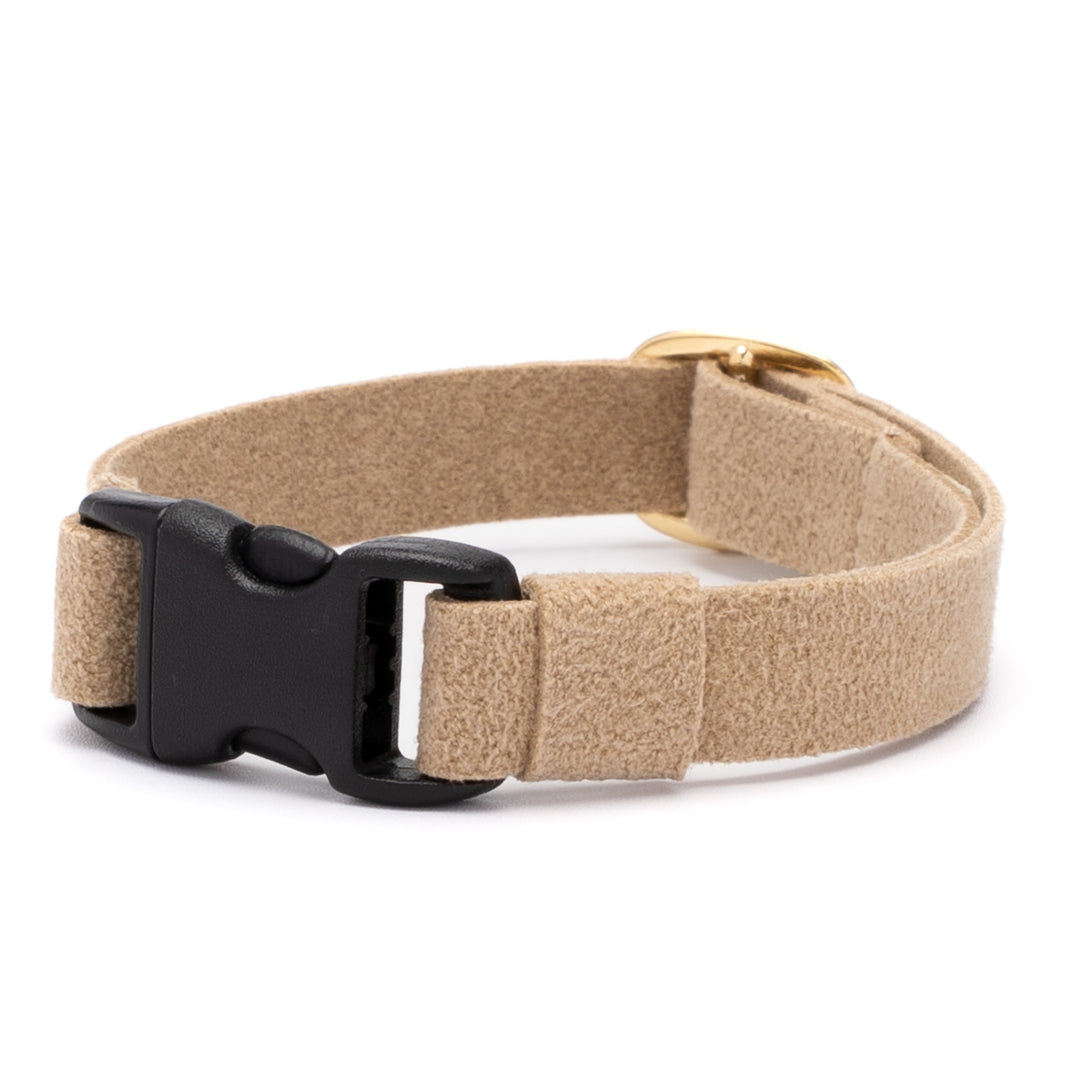 猫首輪 引っ掻きに強いスエード サンドベージュ