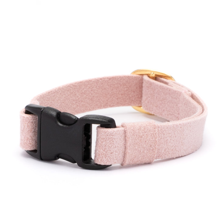 猫首輪 引っ掻きに強いスエード ピンク