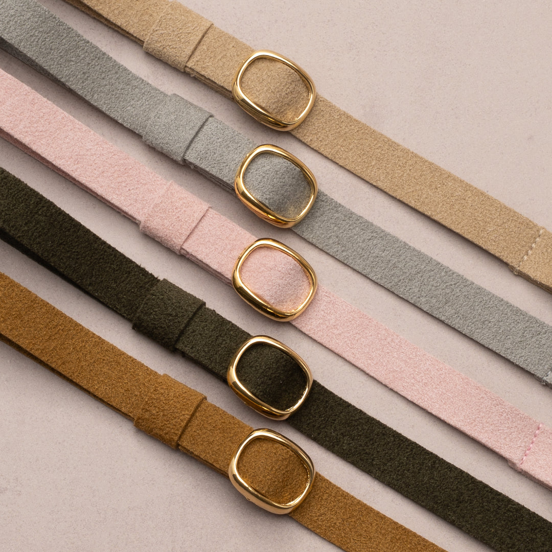 猫首輪 引っ掻きに強いスエード ピンク