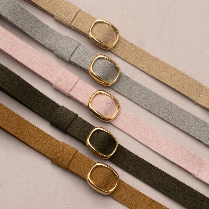 猫首輪 引っ掻きに強いスエード サンドベージュ