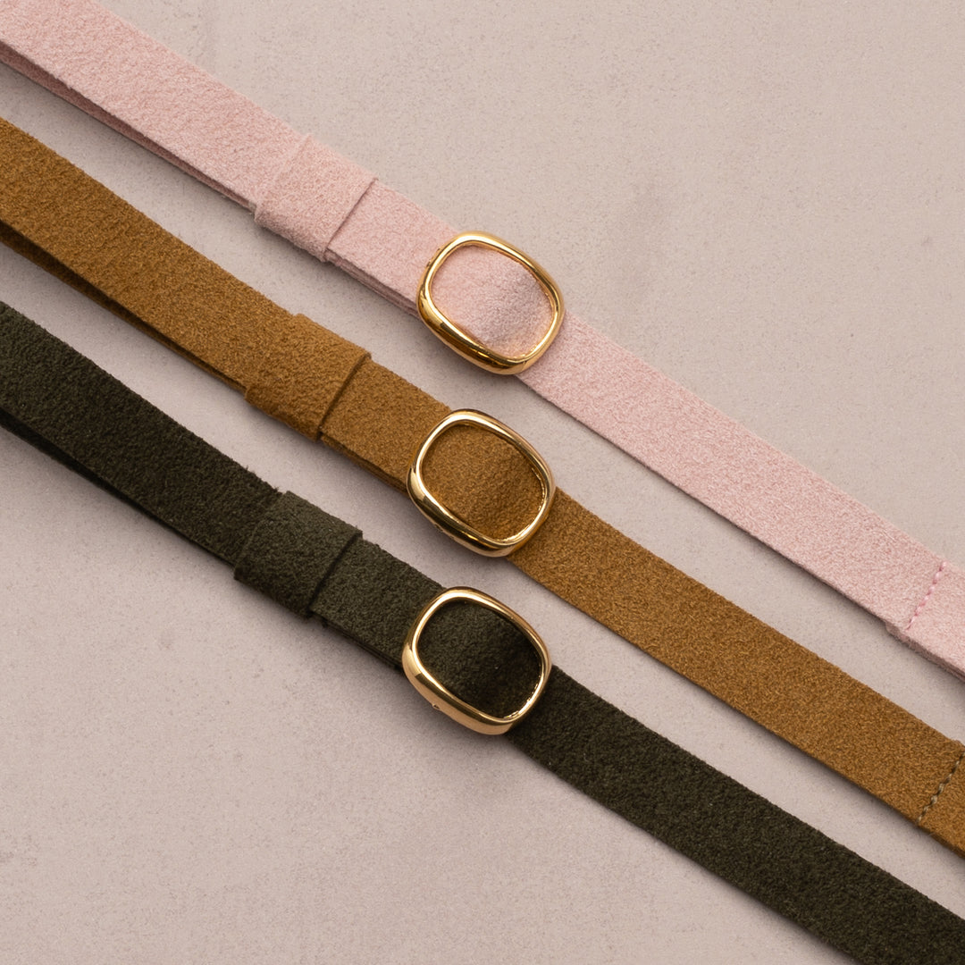 猫首輪 引っ掻きに強いスエード オリーブ