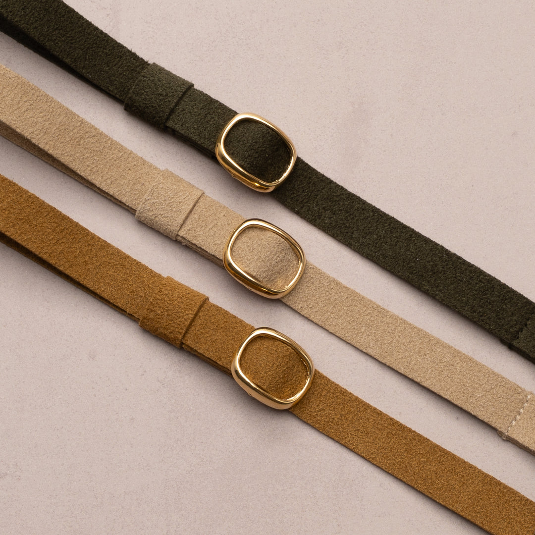 猫首輪 引っ掻きに強いスエード マスタード