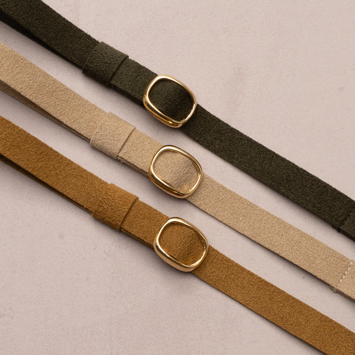 猫首輪 引っ掻きに強いスエード サンドベージュ