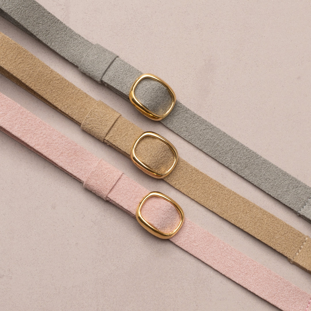 猫首輪 引っ掻きに強いスエード サンドベージュ