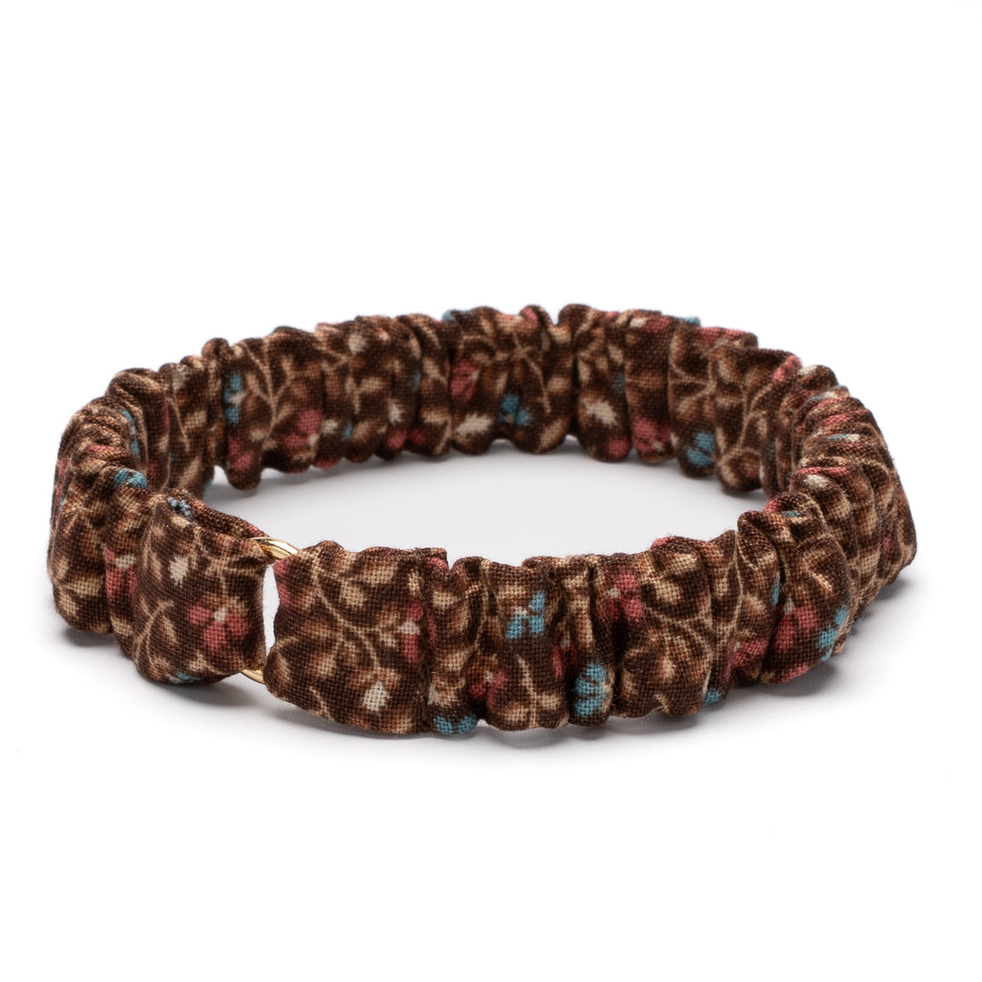 シュシュ猫首輪 moda ダイナーズデライト 小花ブラウン【限定モデル】