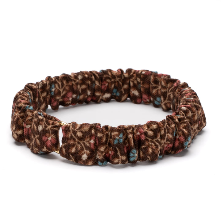 シュシュ猫首輪 moda ダイナーズデライト 小花ブラウン【限定モデル】