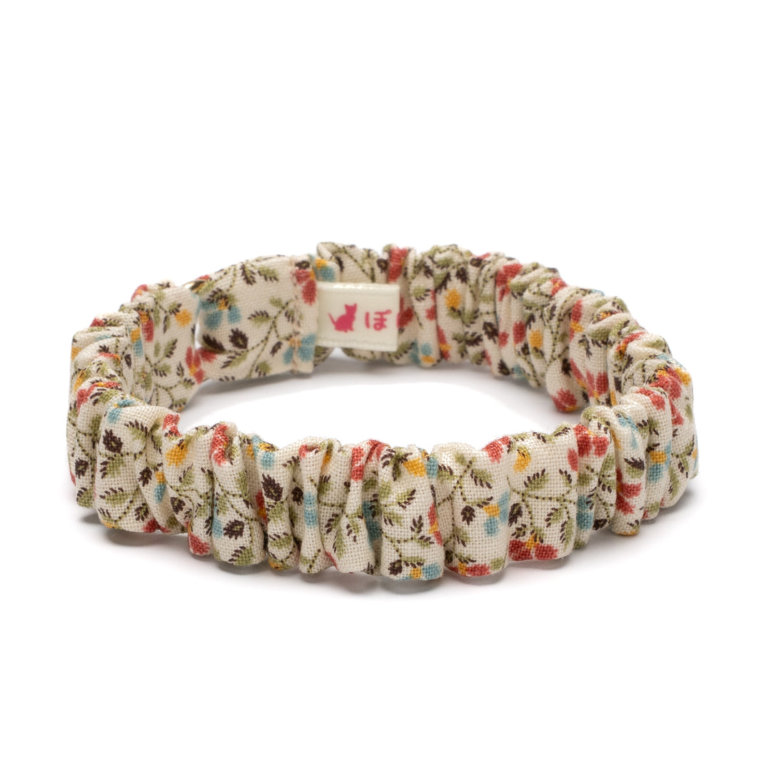 シュシュ猫首輪 moda ダイナーズデライト 小花アイボリー【限定モデル】