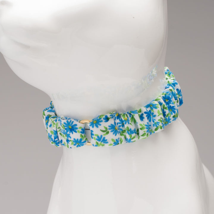 シュシュ猫首輪 moda ワイルドフラワーズ ブルー【限定モデル】