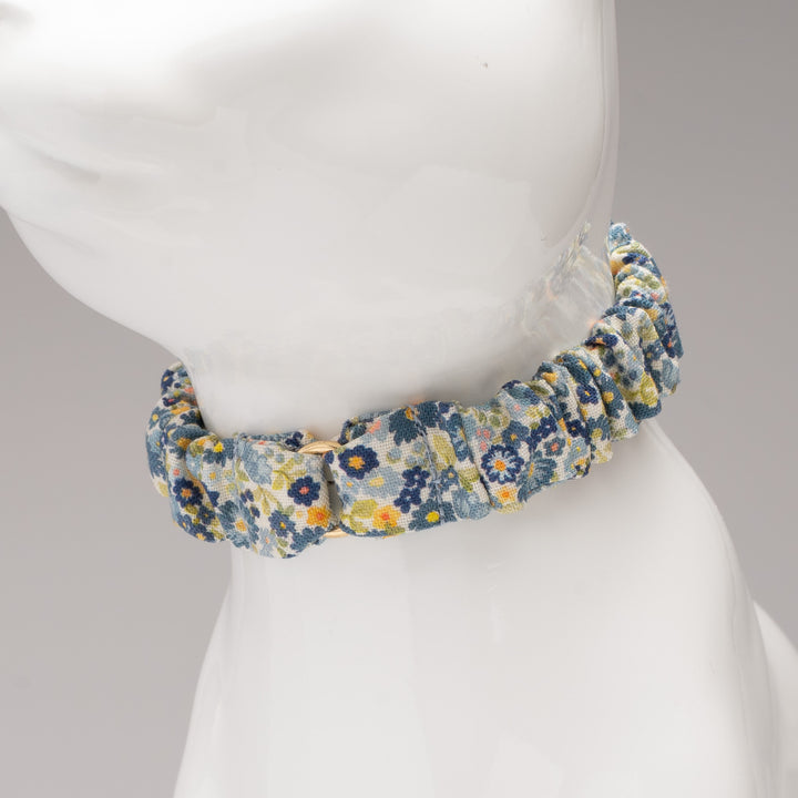 シュシュ猫首輪 moda チェルシーガーデン ブルー【限定モデル】