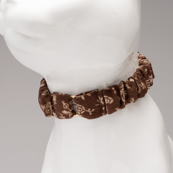 シュシュ猫首輪 moda ダイナーズデライト ブラウン【限定モデル】