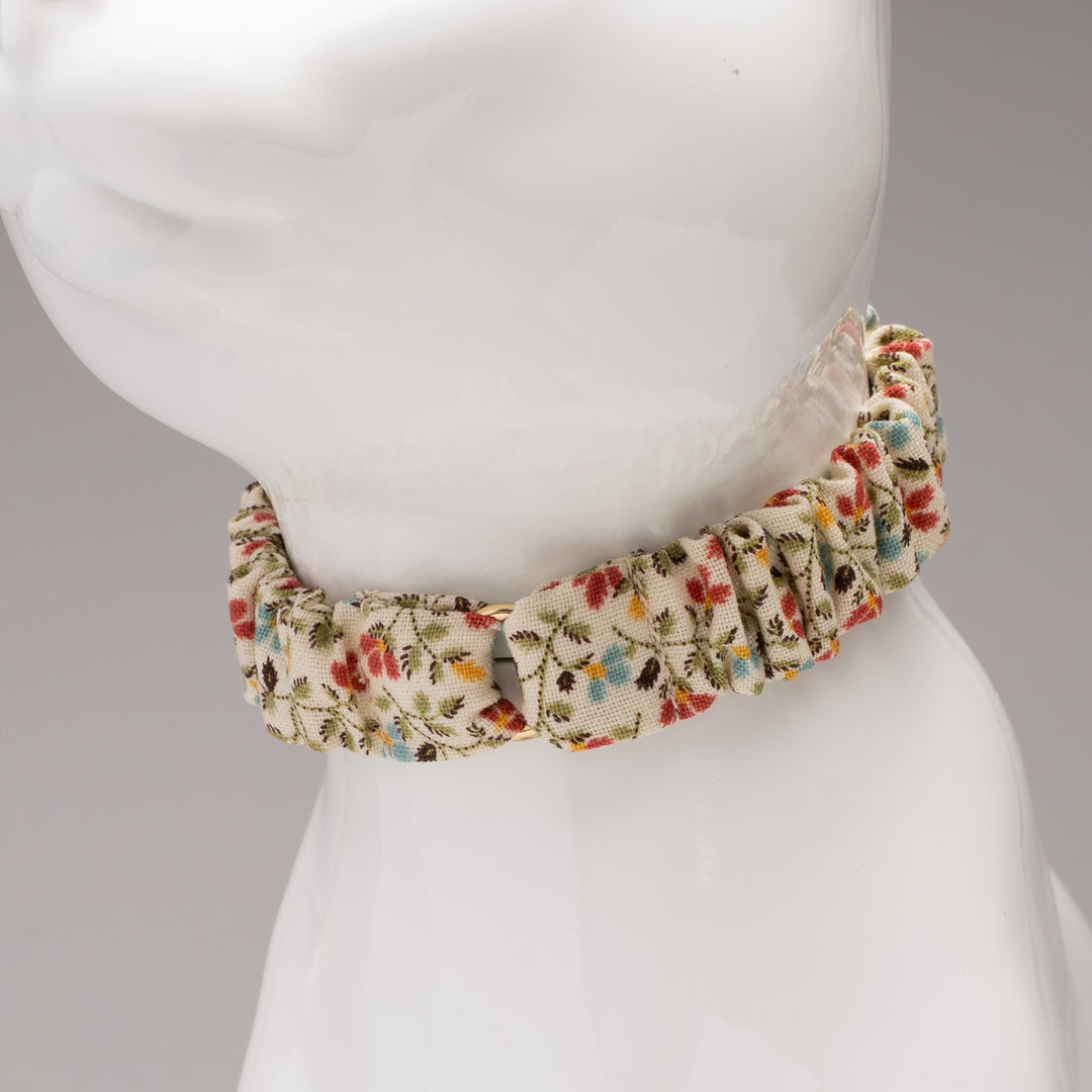 シュシュ猫首輪 moda ダイナーズデライト 小花アイボリー【限定モデル】