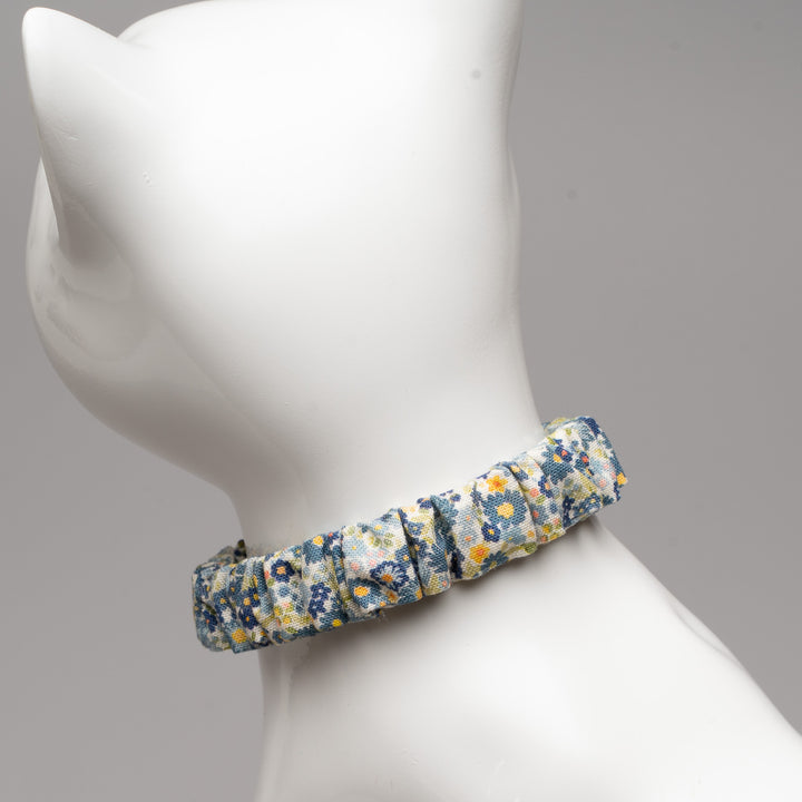 シュシュ猫首輪 moda チェルシーガーデン ブルー【限定モデル】