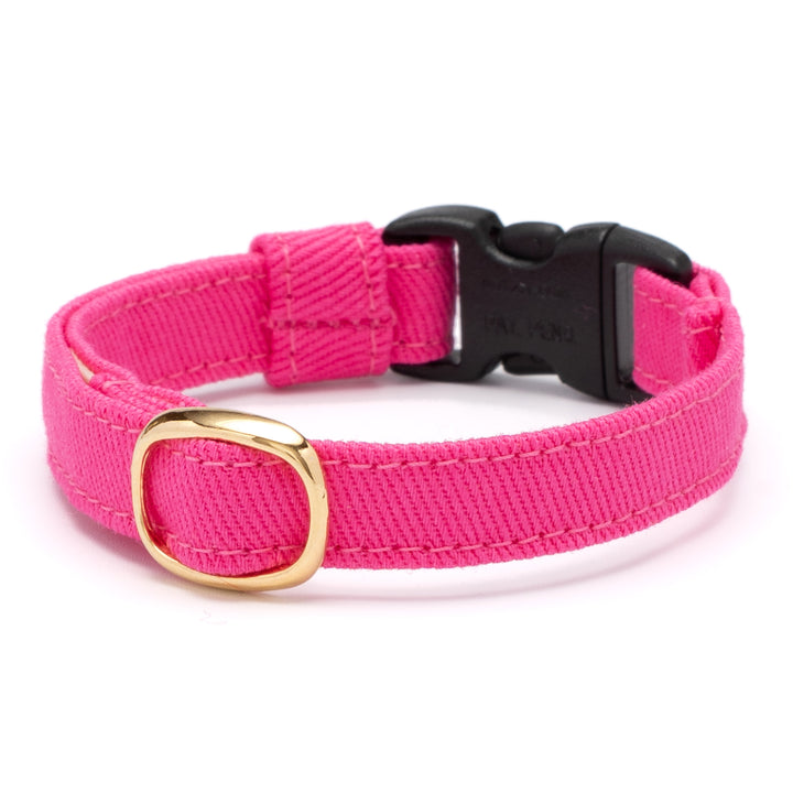 猫首輪 MUJIコットンツイル ピンク - ぽぽねこ公式オンラインショップ