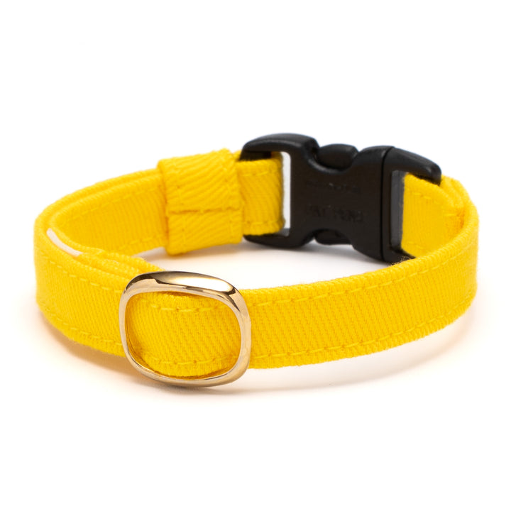 猫首輪 MUJIコットンツイル イエロー - ぽぽねこ公式オンラインショップ