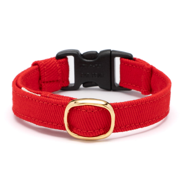 猫首輪 MUJIコットンツイル レッド - ぽぽねこ公式オンラインショップ