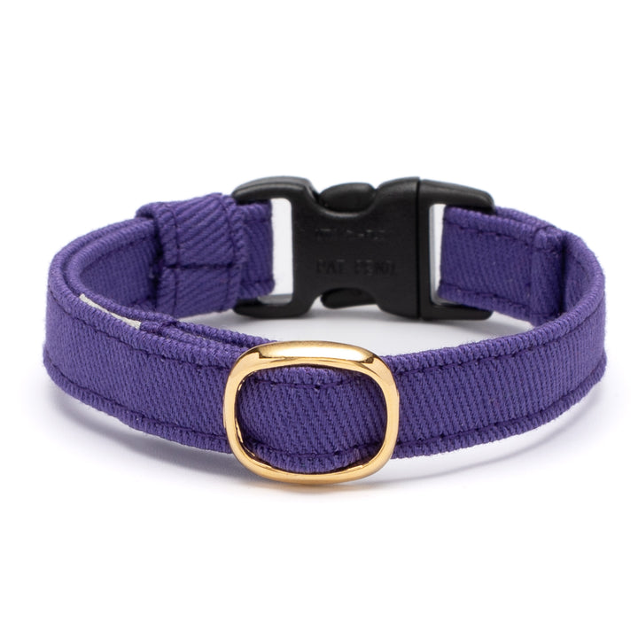 猫首輪 MUJIコットンツイル パープル - ぽぽねこ公式オンラインショップ