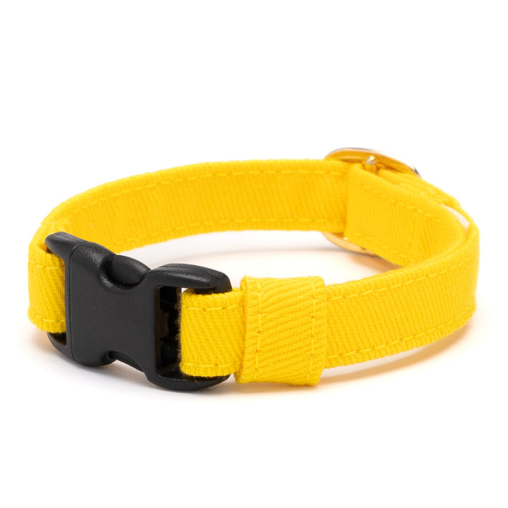 猫首輪 MUJIコットンツイル イエロー - ぽぽねこ公式オンラインショップ