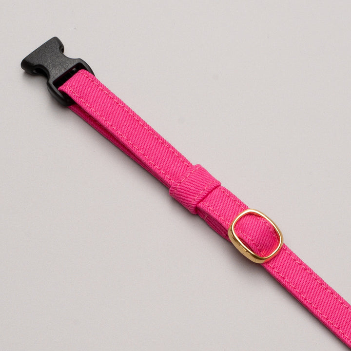 猫首輪 MUJIコットンツイル ピンク - ぽぽねこ公式オンラインショップ