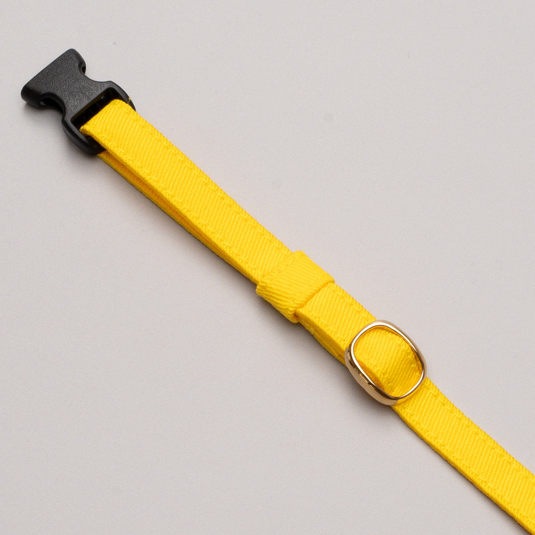 猫首輪 MUJIコットンツイル イエロー - ぽぽねこ公式オンラインショップ