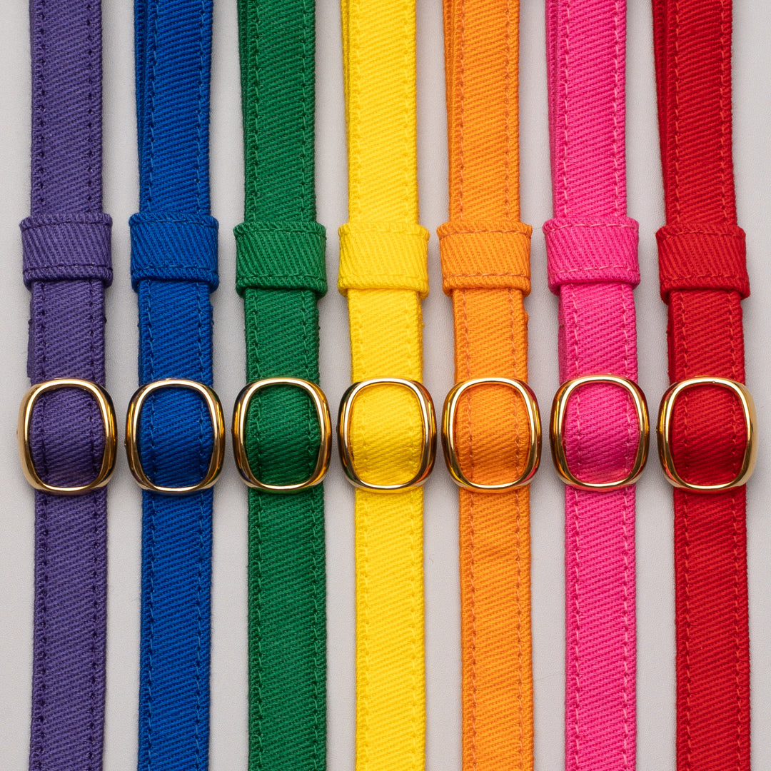 猫首輪 MUJIコットンツイル ブルー - ぽぽねこ公式オンラインショップ