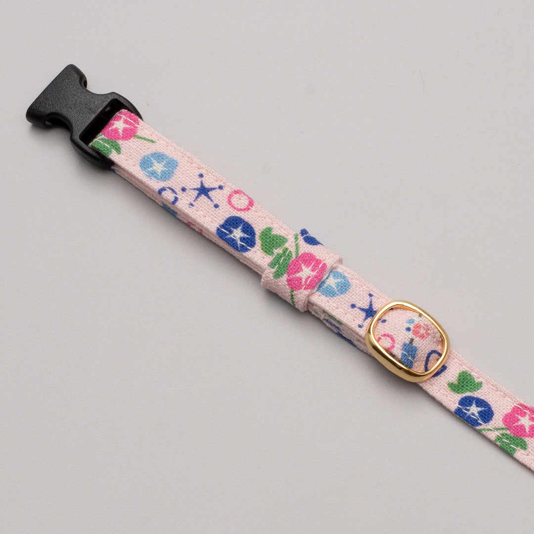 グラフィック猫首輪 夏の花柄 あさがお【限定モデル】