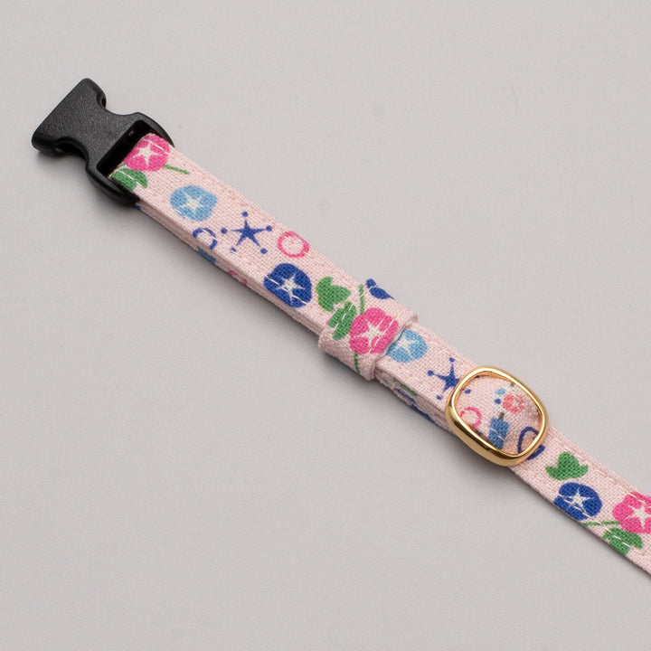グラフィック猫首輪 夏の花柄 あさがお【限定モデル】