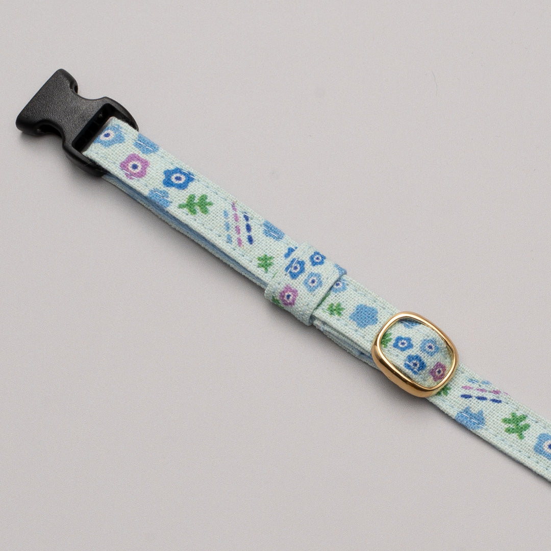 グラフィック猫首輪 夏の花柄 ネモフィラ【限定モデル】