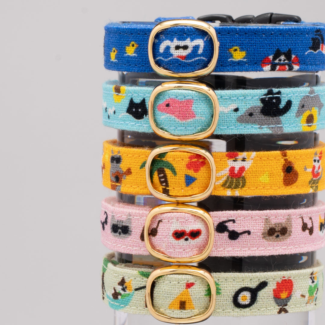 グラフィック猫首輪 猫のサマバケ キャンプねこ【限定モデル】