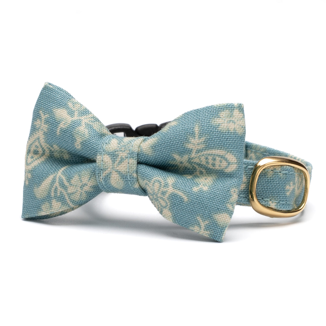 リボン付き猫首輪 moda ダイナーズデライト ブルーグリーン【限定モデル】