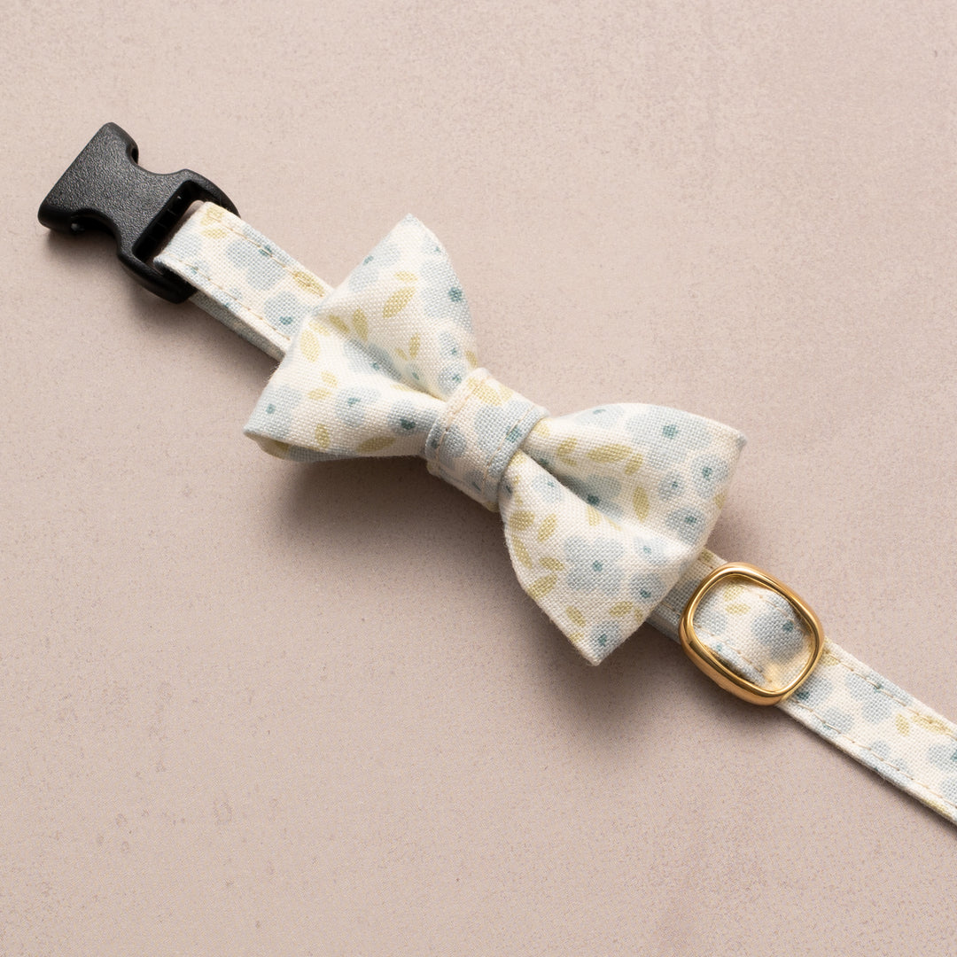 リボン付き猫首輪 moda コテージチャーム ブルー【限定モデル】