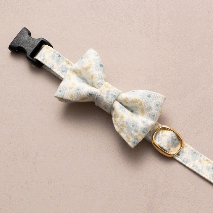 リボン付き猫首輪 moda コテージチャーム ブルー【限定モデル】